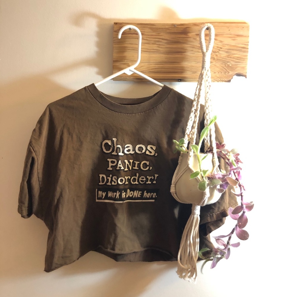 Brown Chaos crop top